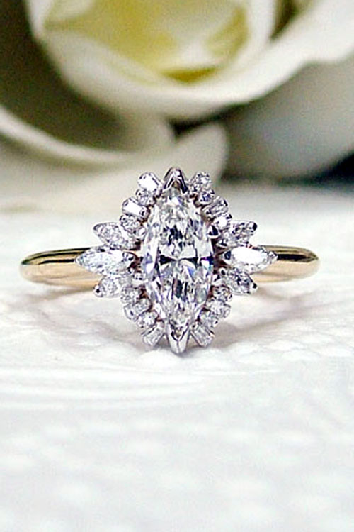 marquise lab grown diamond engagement ring