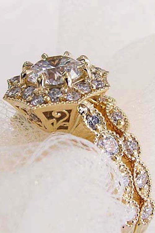 filigree diamond engagement ring