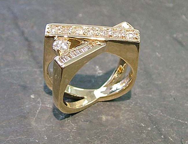 diamond criss cross ring