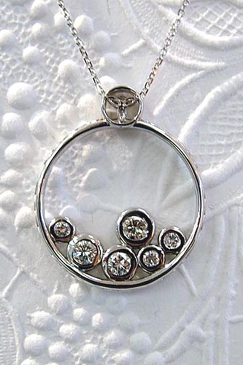 custom diamond bezel pendant