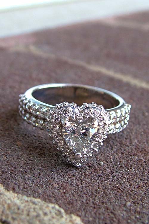 heart shaped diamond engagement ring