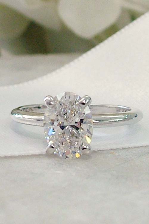oval lab grown diamond solitaire ring