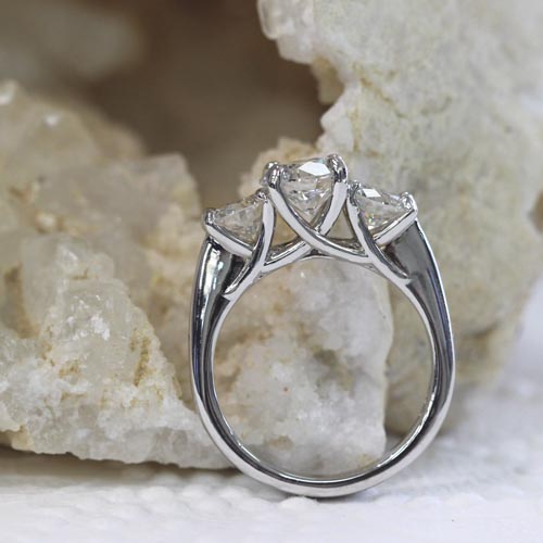 three stone diamond engagement ring 