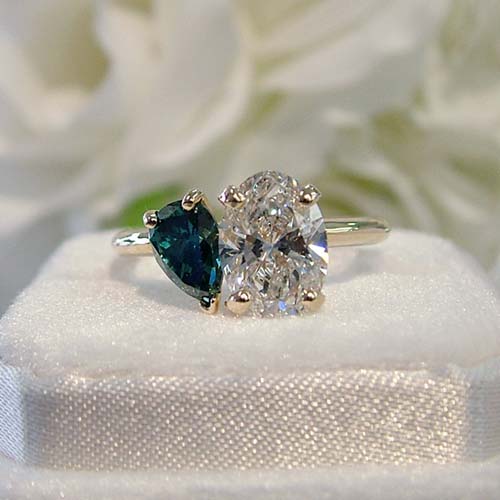 engagement ring with two stones