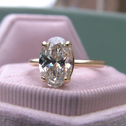 Oval shaped diamond engagement ring