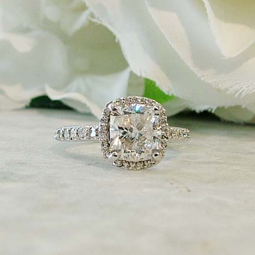 diamond halo engagement ring designed in columbus ohio