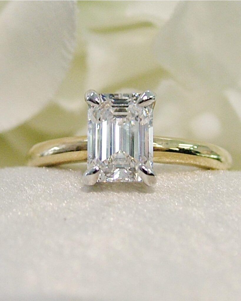emerald cut lab grown diamond engagement ring dublin ohio