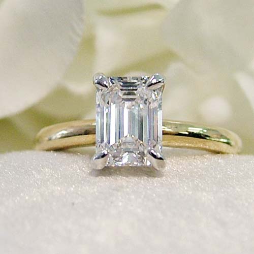 emerald shaped engagement ring style