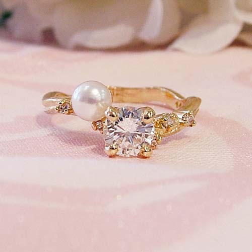 skewed engagement ring style