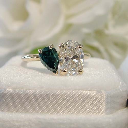 two stone simple engagement ring 