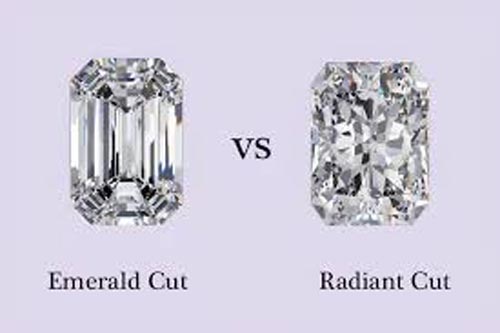 radiant cut diamond and emerald cut diamond
